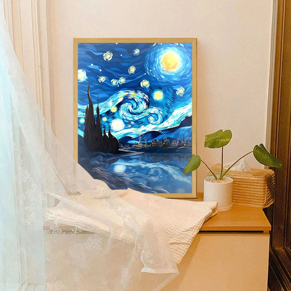 Arte de pintura con luz LED de carga inalámbrica USB