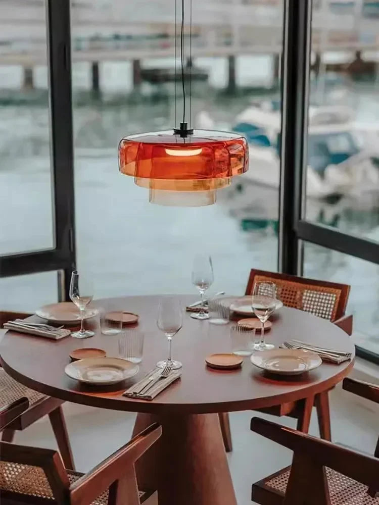 Lámparas colgantes de techo LED de cristal nórdico