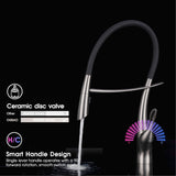 Grifo magnético para fregadero con interruptor táctil, control dual de agua fría y caliente