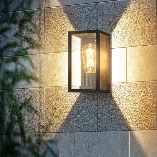 Lámpara de pared moderna impermeable con caja de cristal