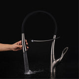 Grifo magnético para fregadero con interruptor táctil, control dual de agua fría y caliente