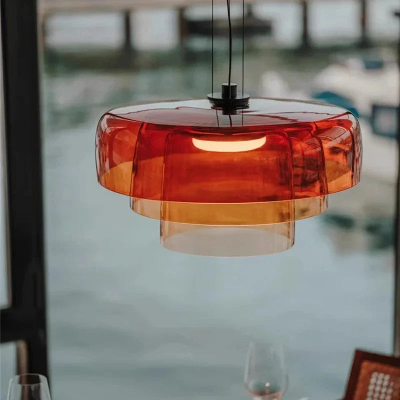 Lámparas colgantes de techo LED de cristal nórdico
