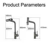 Grifo extraíble para lavabo con sensor de cascada y 3 modos