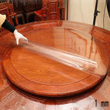 Mantel redondo transparente de PVC impermeable