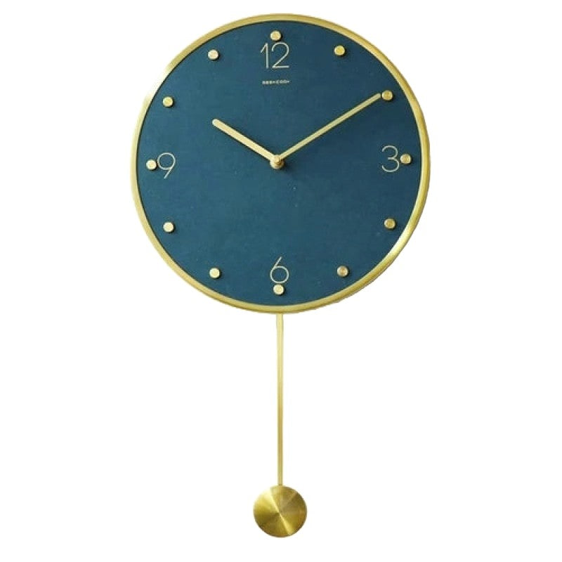Reloj de pared Clásico Metálico Nórdico Vintage Metal Péndulo