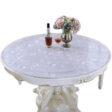 Mantel redondo transparente de PVC impermeable