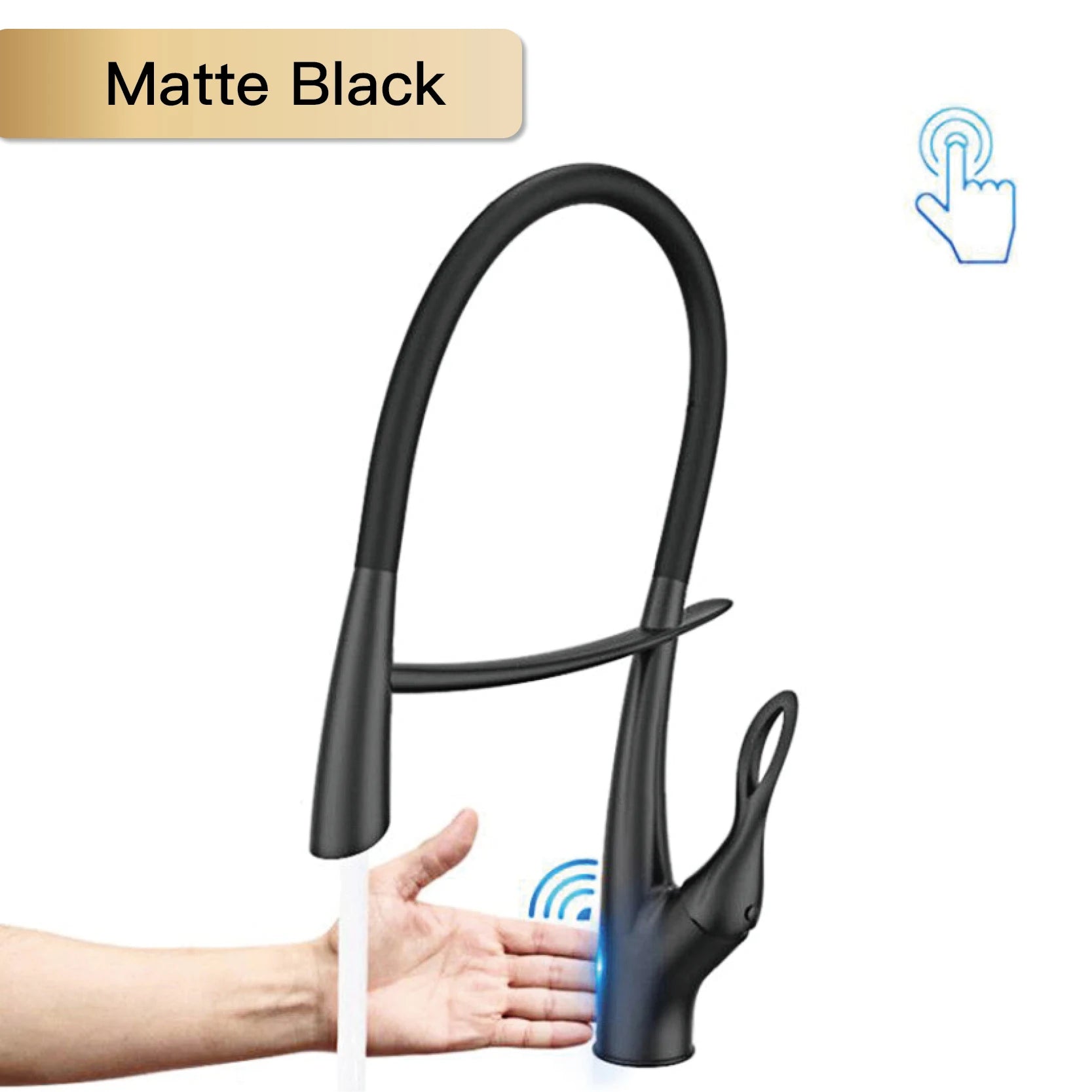 Grifo magnético para fregadero con interruptor táctil, control dual de agua fría y caliente