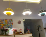 Lámpara colgante semicircular con diseño de flores nórdicas