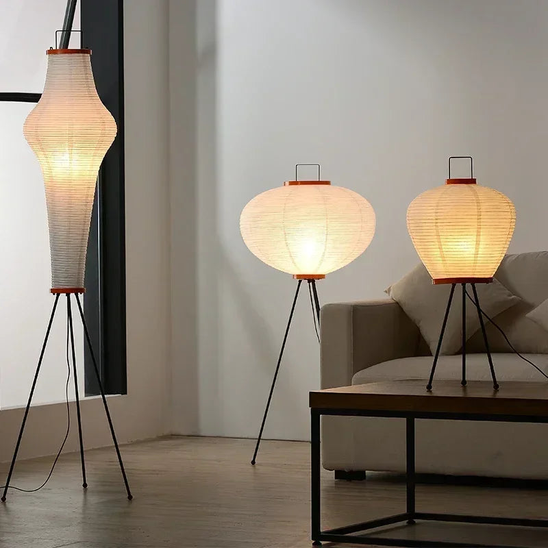 Lámpara de pie de esquina con soporte de papel LED