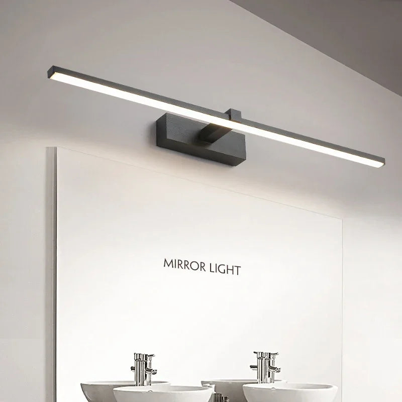 Lámpara de pared para baño moderna de aluminio con LED de tres colores