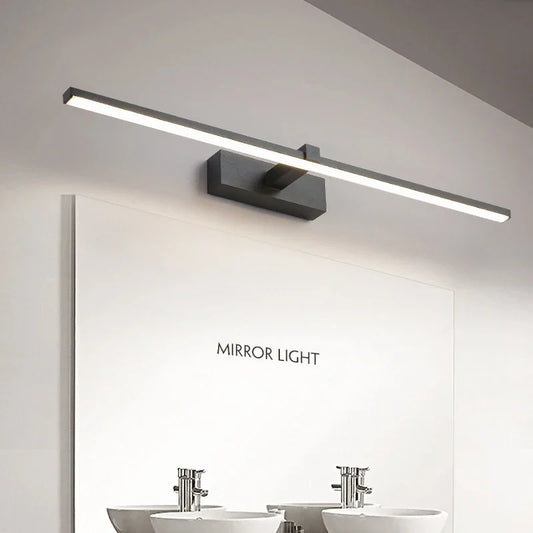 Lámpara de pared para baño moderna de aluminio con LED de tres colores