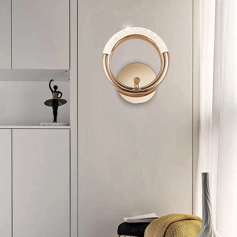 Lámpara de pared nórdica de lujo para dormitorio, lámpara de noche