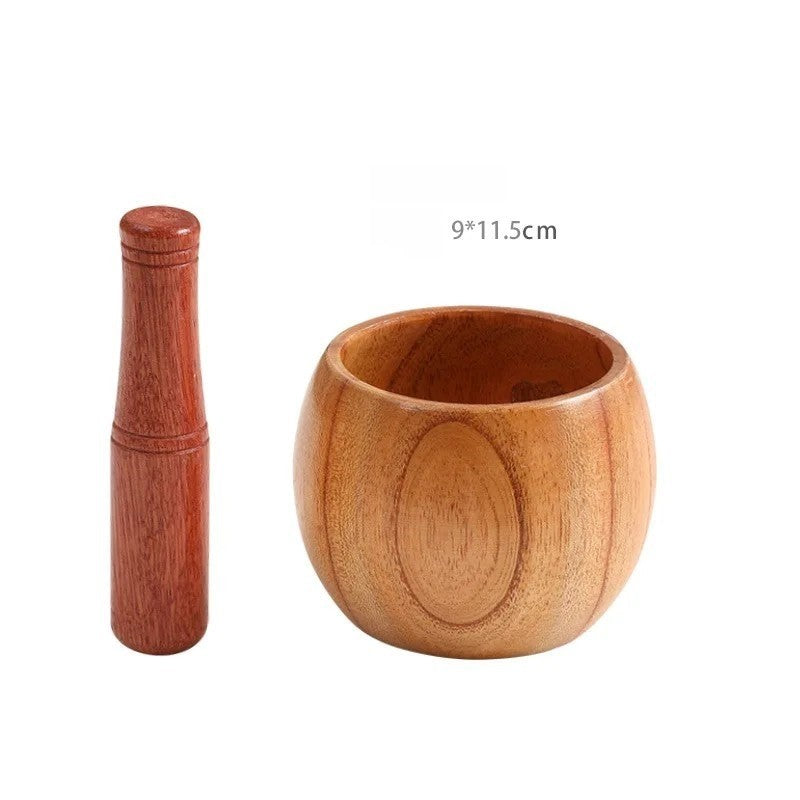 Molinillo de ajo manual de tarro de madera triturador de ajo