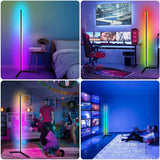 Lámpara de pie de esquina RGB regulable nórdica con aplicación inteligente