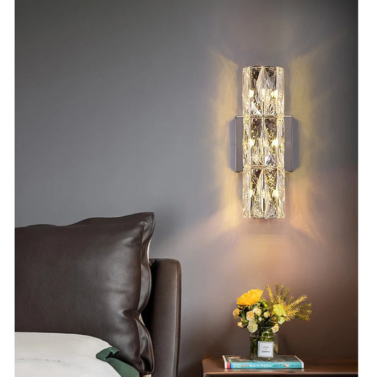 Lámpara de pared moderna de cristal de lujo larga