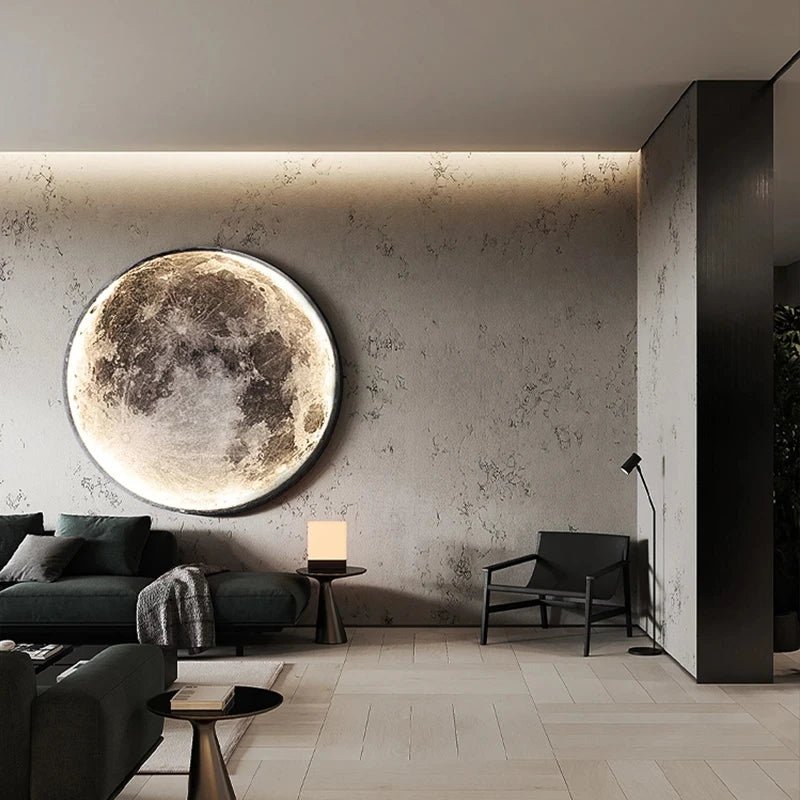 Iluminación interior decorativa de la lámpara de luna de pared LED moderna