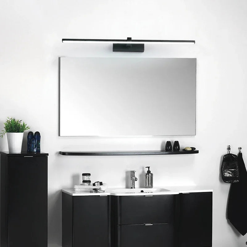 Lámpara de pared para baño moderna de aluminio con LED de tres colores