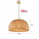 Lámpara colgante de bambú con forma de araña, lámpara colgante de madera para techo.