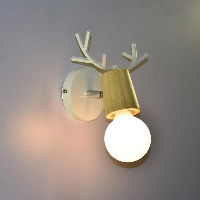Lámpara de pared minimalista de madera de color sólido sin sombra