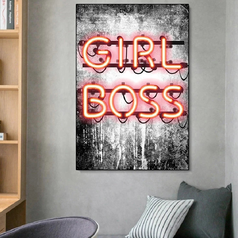 Letrero De Neón Boss Girl, Con Pintura Artística Decorativa