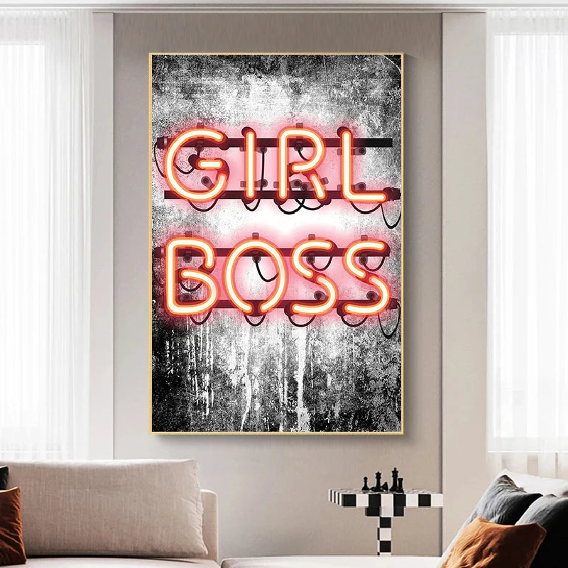 Letrero De Neón Boss Girl, Con Pintura Artística Decorativa