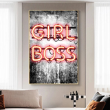 Letrero De Neón Boss Girl, Con Pintura Artística Decorativa
