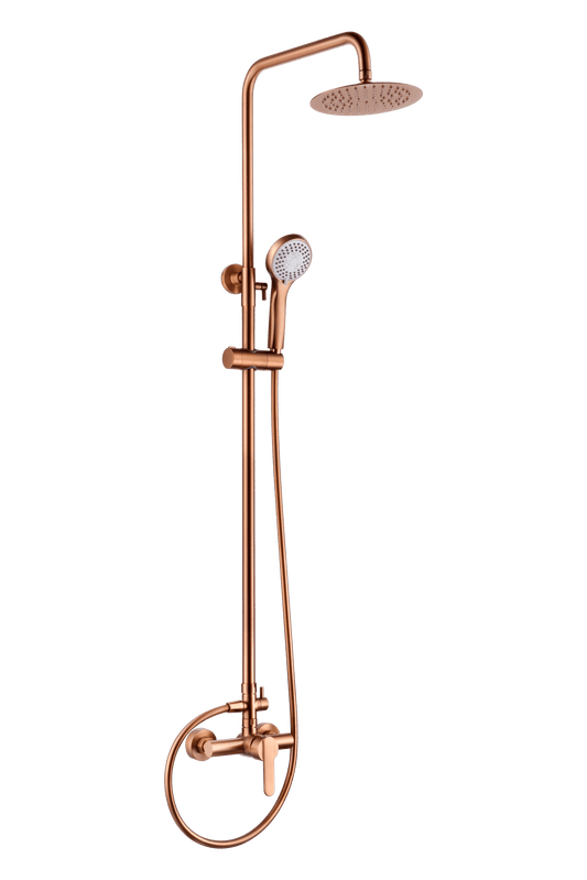 Conjunto Ducha Monomando Roma Oro Rosa Cepillado