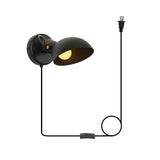 Lámpara de pared enchufable con bombilla LED y interruptor de encendido/apagado