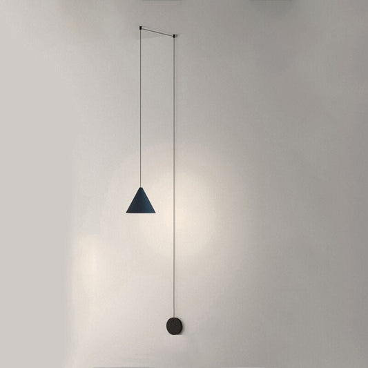 Lámpara colgante moderna con diseño de alambre geométrico largo