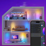 Lámpara de pie de esquina RGB regulable nórdica con aplicación inteligente