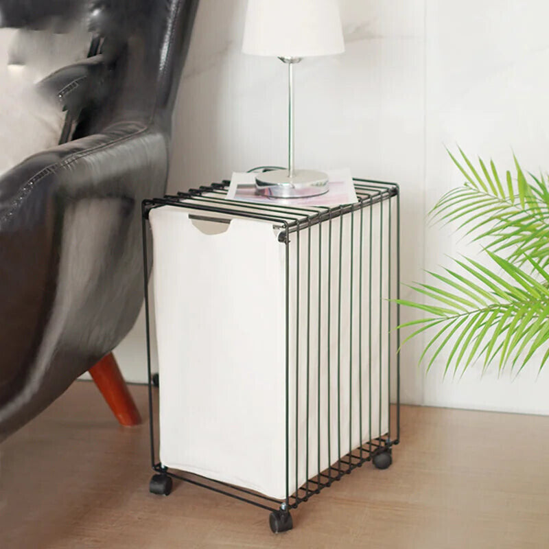 Cesta de almacenamiento simple de hierro nórdico con ruedas