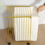 Cesta de almacenamiento simple de hierro nórdico con ruedas