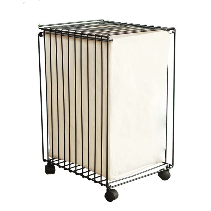 Cesta de almacenamiento simple de hierro nórdico con ruedas