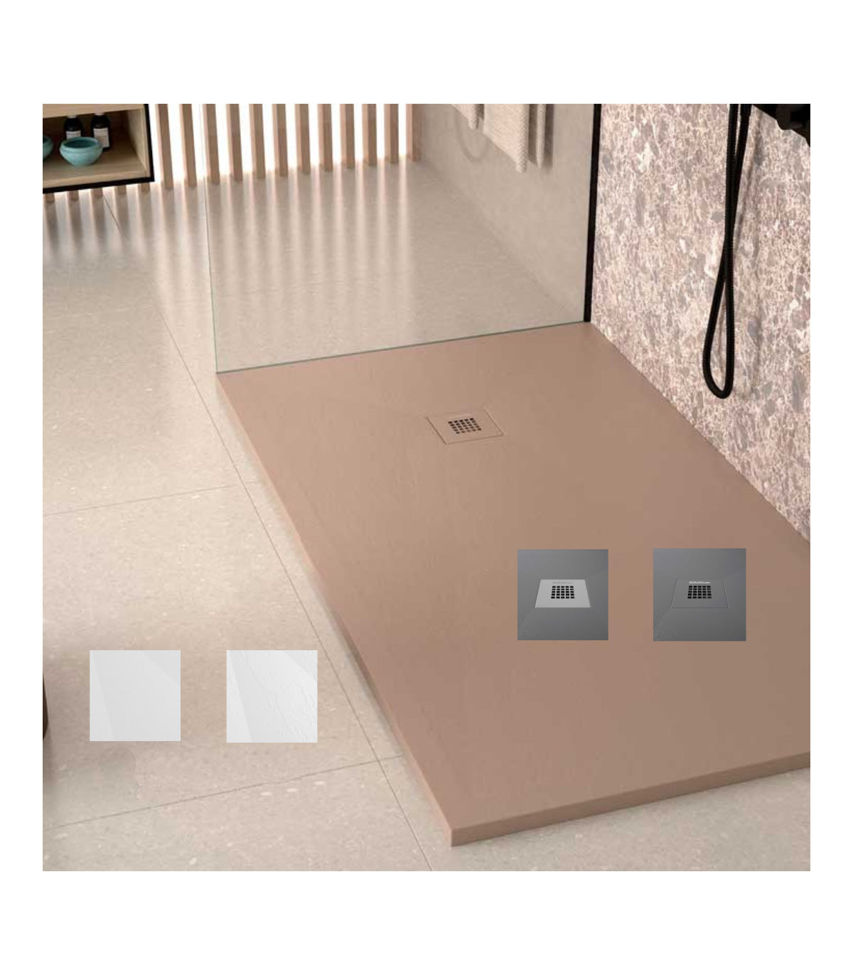 Plato de Ducha Resina Classic Textura Pizarra Antideslizante