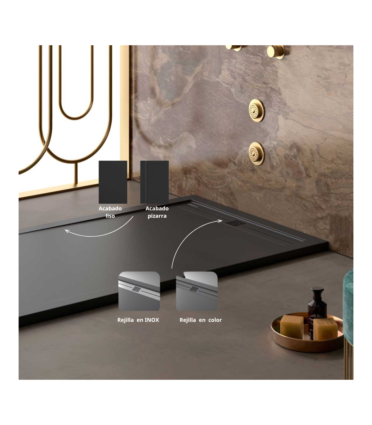 Plato de ducha Rectangular Lime Textura Lisa