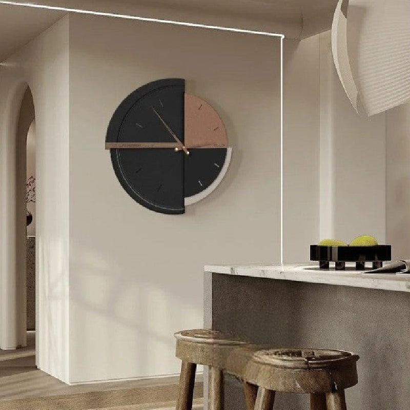 Reloj de pared minimalista retro redondo geométrico abstracto