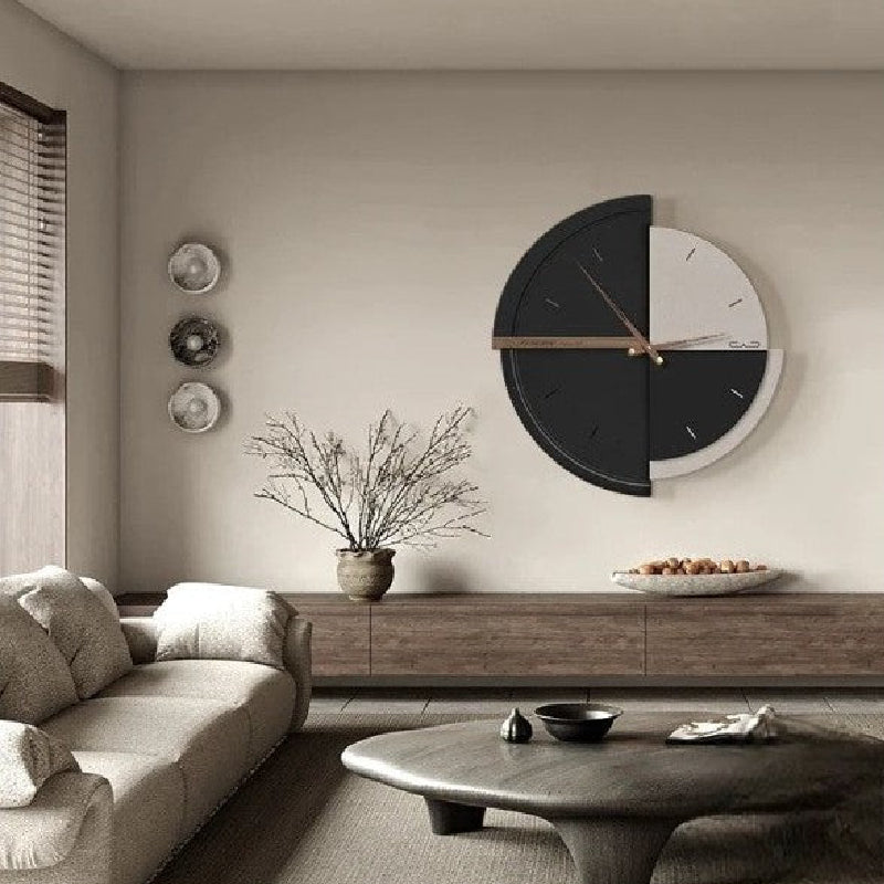 Reloj de pared minimalista retro redondo geométrico abstracto