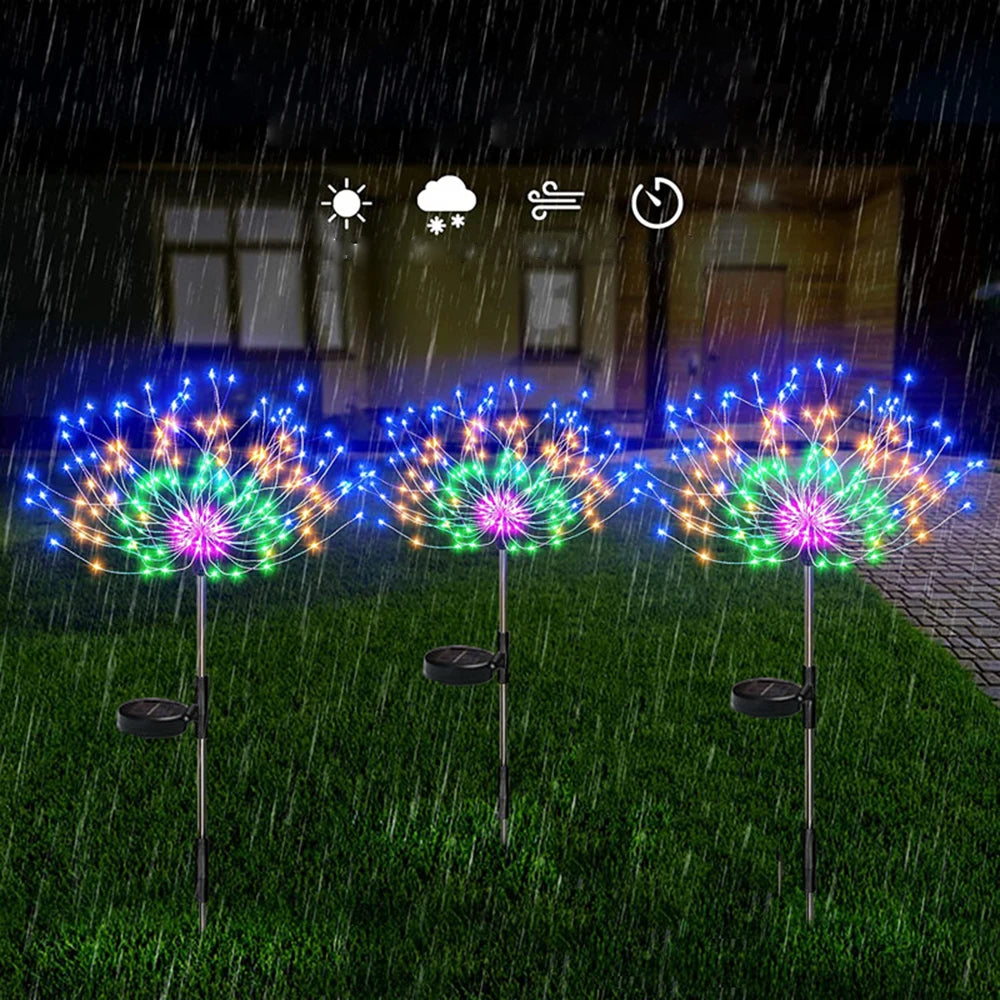 Luces LED solares para césped de fuegos artificiales
