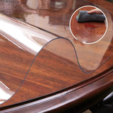 Mantel redondo transparente de PVC impermeable