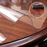 Mantel redondo transparente de PVC impermeable