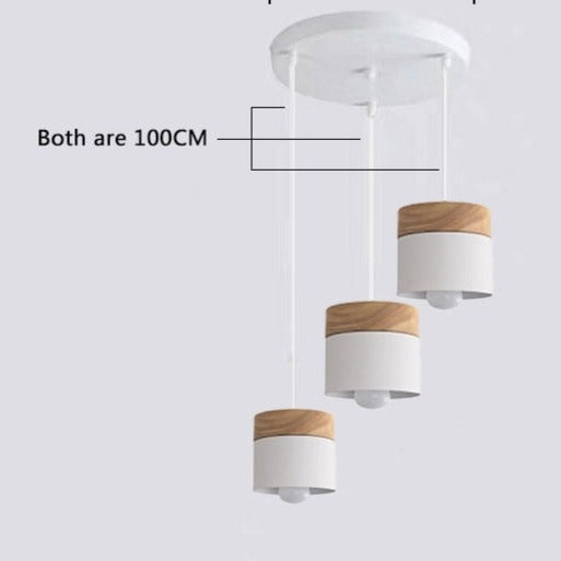 Lámpara colgante moderna de madera de hierro Macaron