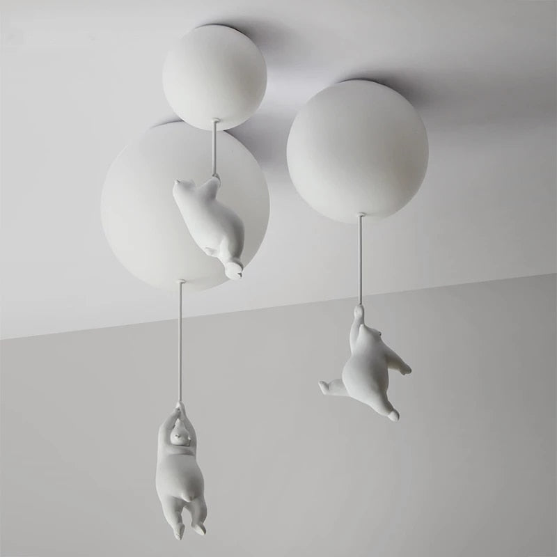 Lámpara de dibujos animados LED con luces de techo de oso moderno