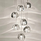 Colgante largo LED de araña de cristal moderno