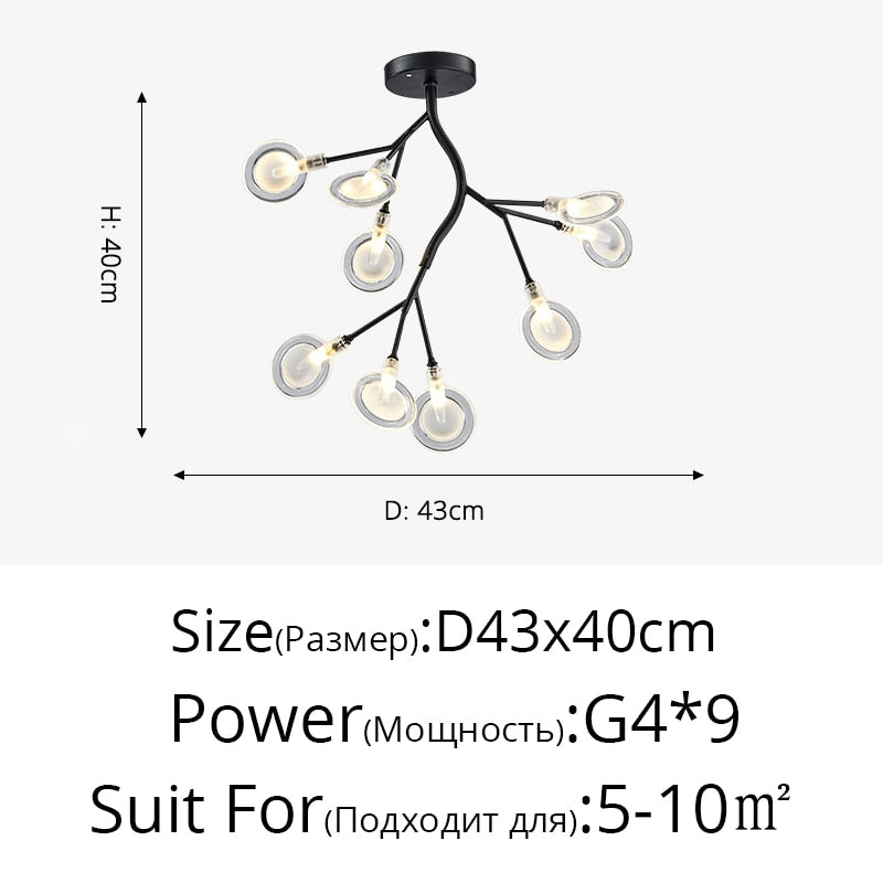 Lámpara de luciérnaga nórdica LED moderna