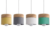 Lámpara colgante moderna de madera de hierro Macaron