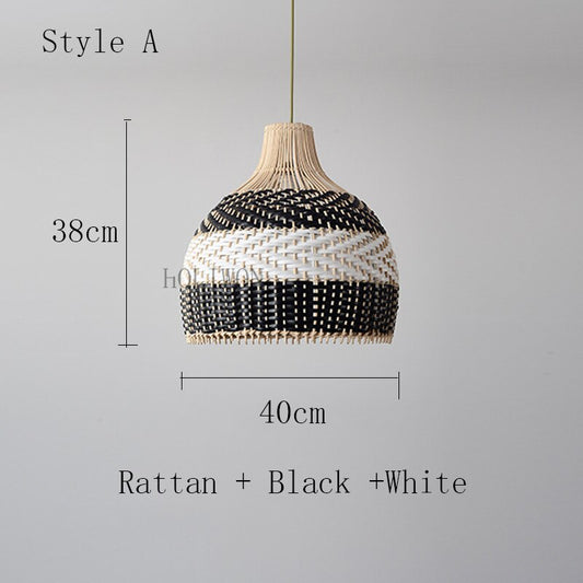 Lámpara colgante de lujo de ratán vintage
