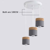 Lámpara colgante moderna de madera de hierro Macaron