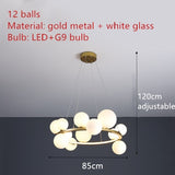 Lámpara de araña LED de burbuja de vidrio transparente
