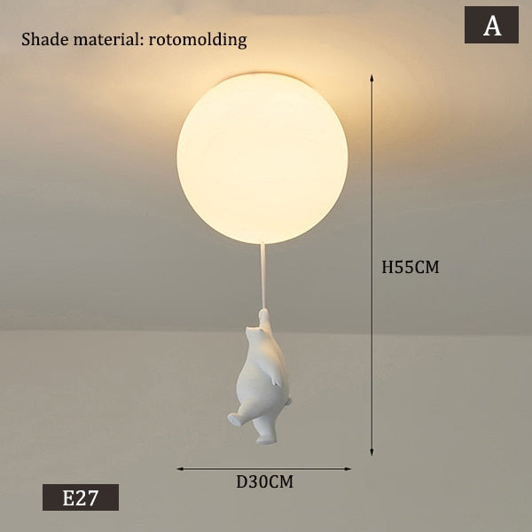Lámpara de dibujos animados LED con luces de techo de oso moderno