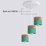 Lámpara colgante moderna de madera de hierro Macaron